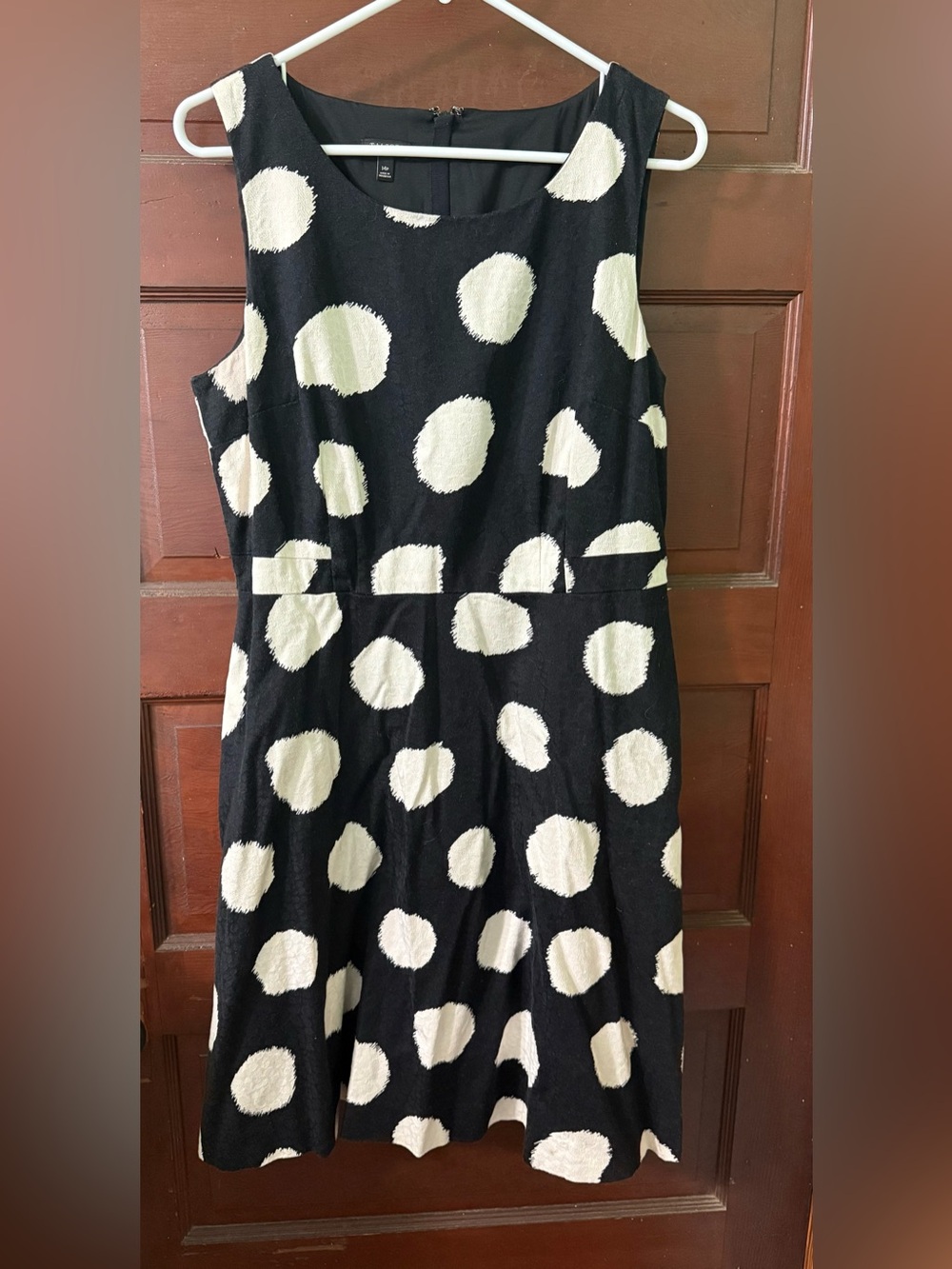 Talbots Black Polka Dot Sleeveless Fit & Flare Dress